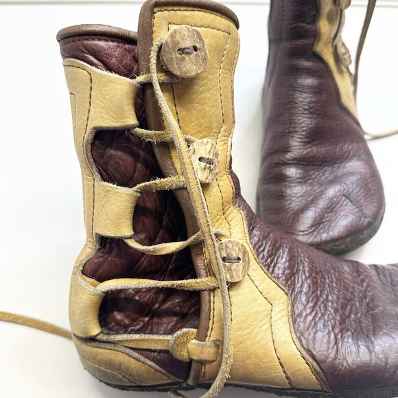 Handmade Moccasin Lace Up Boots Men 9 Barefoot The Soft Approach Leather USA 93 - Picture 4 of 15